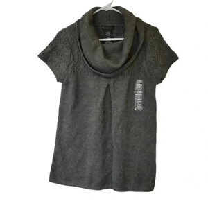 Design History Women's Chrome Heather Gray Acrylic Cowl Neck Sweater NEW